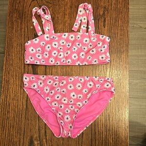 GAP two piece bathing suit  - pink with blue and white flowers